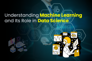 Illustration of machine learning integrated into the data science lifecycle, including data preprocessing, training, and prediction.